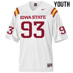 Youth Iowa State Cyclones Eddie Ogamba #93 White Embroidery Jersey 628788-959