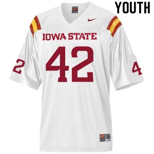 Youth Iowa State Cyclones Jack Tiarks #42 Stitch White Jersey 305981-301