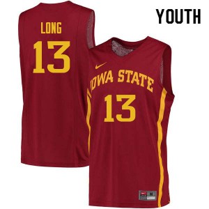 Youth Iowa State Cyclones Jakolby Long #13 Official Cardinal Jerseys 959150-393