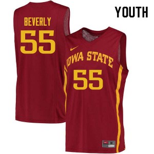 Youth Iowa State Cyclones Jeff Beverly #55 Basketball Cardinal Jersey 903535-148