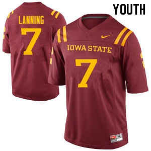 Youth Iowa State Cyclones Joel Lanning #7 Official Cardinal Jerseys 893668-639