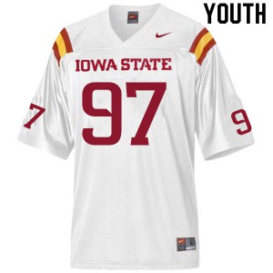Youth Iowa State Cyclones Kaden Sutton #97 White Official Jerseys 151741-767