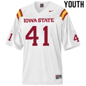 Youth Iowa State Cyclones Koby Hathcock #41 White Official Jerseys 292287-524