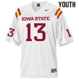 Youth Iowa State Cyclones Leonard Glass #13 Player White Jerseys 866600-649