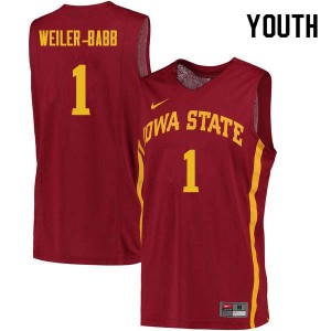 Youth Iowa State Cyclones Nick Weiler-Babb #1 College Cardinal Jersey 436737-894