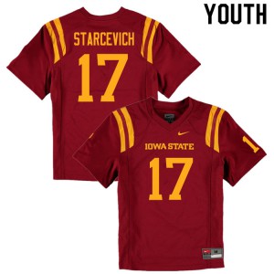 Youth Iowa State Cyclones Shane Starcevich #17 Stitched Cardinal Jersey 347712-471