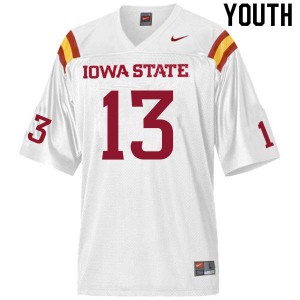 Youth Iowa State Cyclones Tayvonn Kyle #13 Stitch White Jerseys 298728-337