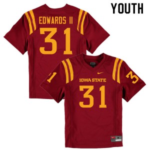 Youth Iowa State Cyclones Virdel Edwards II #31 Stitched Cardinal Jersey 776685-102